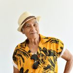 Cheerful asian senior old man